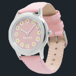 Cute Boho Daisy Flower Custom Name Girl  Watch<br><div class="desc">Cute Daisy Flower Custom Name Girl Watch.</div>
