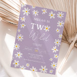 Cute boho daisy rainbow two wild 2nd birthday kids invitation<br><div class="desc">She is two wild! Celebrate your little one's 2nd birthday with our adorable purple lavender boho daisy flower party invitation! Featuring a cute earth tone rainbow design saying one with a heart shaped daisy flower,  this invite is perfect for a wild and fun celebration with friends and family.</div>