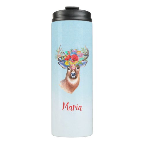 Cute Boho Deer Thermal Tumbler