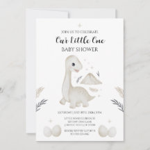 Cute Boho Dinosaur Baby Shower Invitation 