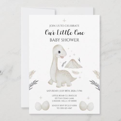 Cute Boho Dinosaur Baby Shower Invitation