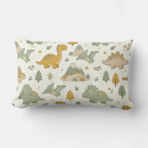 Cute Boho Dinosaur Pattern Lumbar Pillow