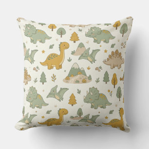 Cute Boho Dinosaur Pattern Outdoor Pillow