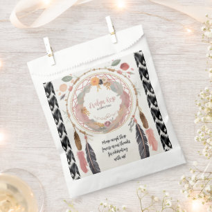 Cute Boho Dreamcatcher Baby Shower Party Favor Bag