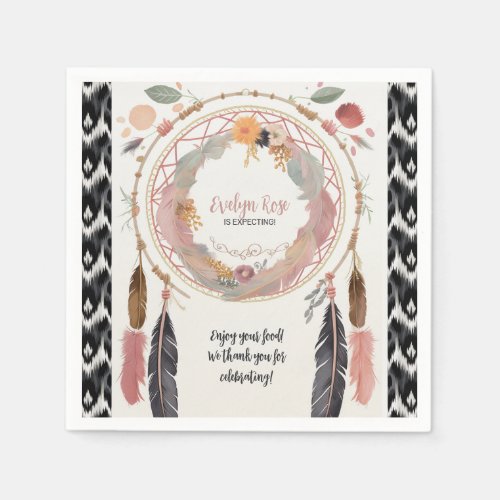 Cute Boho Dreamcatcher Baby Shower Party  Napkins