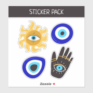Cute Boho Evil Eye & Hamsa Hand Sticker Sheet