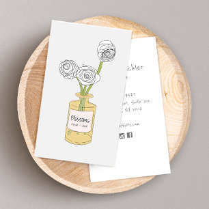 Cute Boho Floral Bouquet Business Card
