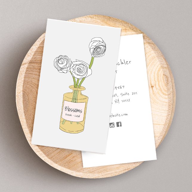 Cute Boho Floral  Bouquet Business Card (Creator Uploaded)