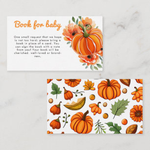 Cute Boho Floral Pumpkin Baby Shower Book Request Enclosure Card