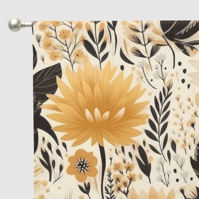 Cute Boho floral tiled pattern  Blackout Curtains (Pocket)