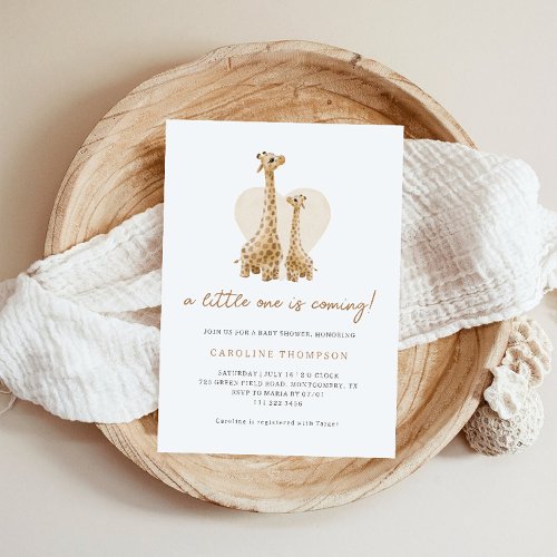 Cute Boho Giraffe Baby Shower Invitation