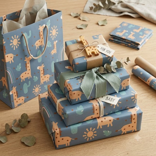 Cute Boho Giraffe Seamless Pattern Wrapping Paper (Creator Uploaded)