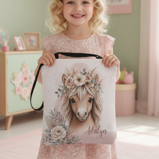 Cute Boho Girls Horse Gift  Tote Bag