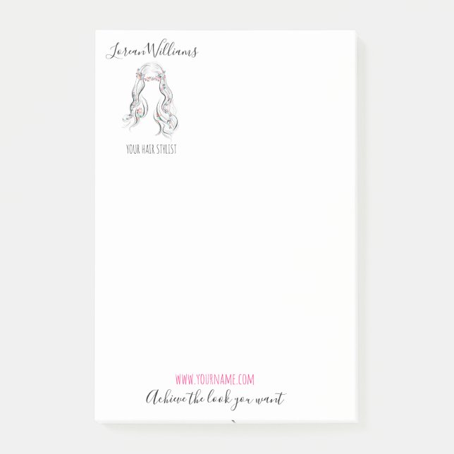 Cute Boho Hairstyle Wedding Hair Stylist Floral   Post-it Notes (Front)