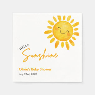 Cute Boho Hello Sunshine Baby Shower  Napkins