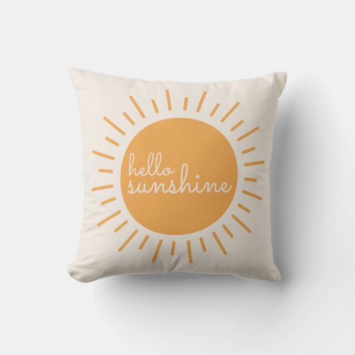 Cute Boho hello Sunshine Throw Pillow