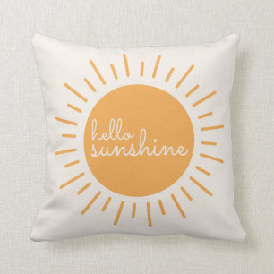 Cute Boho hello Sunshine Throw Pillow