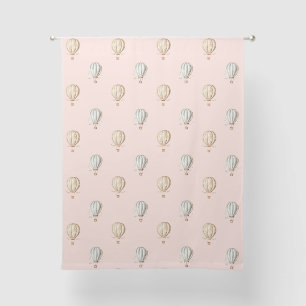 Cute Boho Hot Air Balloon Baby Girl Pink Nursery Sheer Curtains