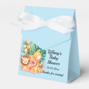 Cute Boho Jungle Animals Baby Shower Favor Boxes