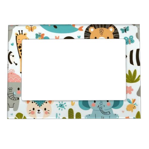 Cute Boho Jungle Animals  Magnetic Frame