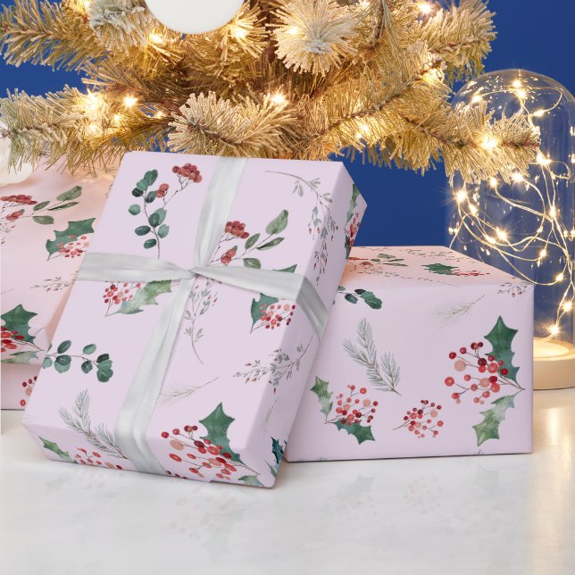Cute Boho Lavender Holiday  Wrapping Paper (Holidays)