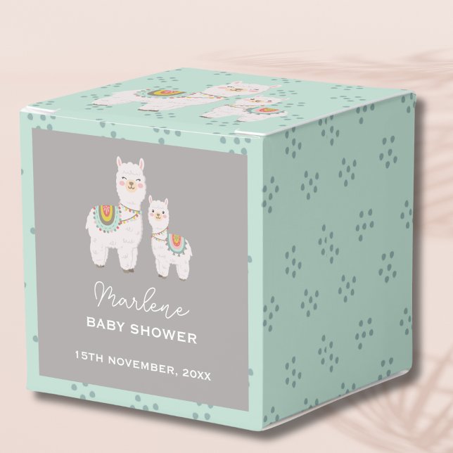 Cute boho llama baby shower favor boxes (Creator Uploaded)