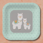 Cute boho llama baby shower paper plates<br><div class="desc">Elegant boho llama baby shower collection</div>