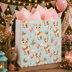 Cute Boho Llama Large Gift Bag