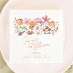 Cute boho meadow little wildflower bridal shower napkins<br><div class="desc">Love is in bloom! Add a touch of boho floral elegance to your celebration with our "Love is in Bloom" Bridal Shower Cocktail Napkins. These charming napkins feature a delightful arrangement of hand-painted flowers illustrations in soft shades of pink, peach, and orange, creating a whimsical and romantic design. Perfect for...</div>