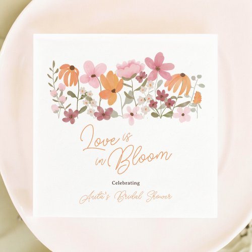 Cute boho meadow little wildflower bridal shower napkins