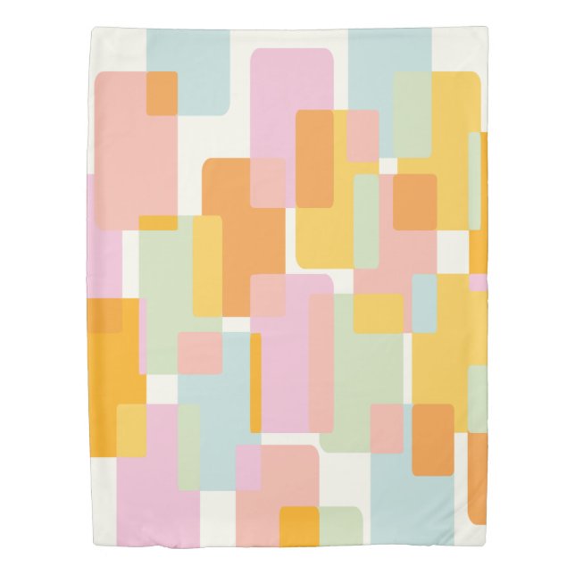 Cute Boho Modern Pastel Geometric Shape Art Duvet Cover (Front)