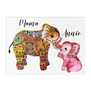 Colorful Elephant Acrylic Art Prints Zazzle