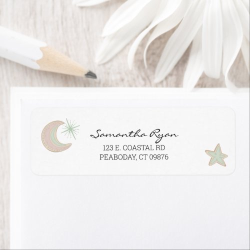 Cute Boho Moon And Stars Neutral Baby Shower White Label