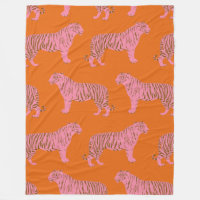 Cute Boho Orange and Pink Tiger Art Pattern