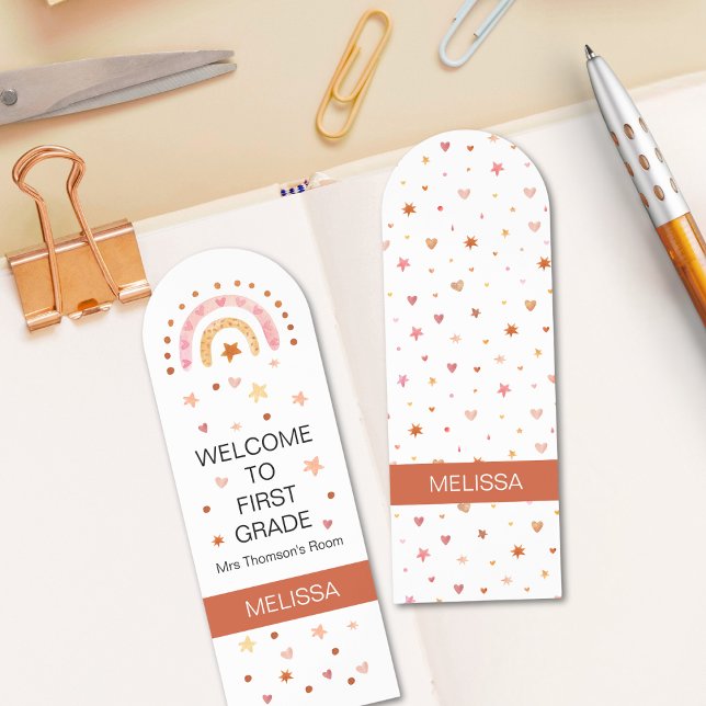 Cute Boho Pastel Rainbow and Star Back To School  Bookmarks (Creator Uploaded)