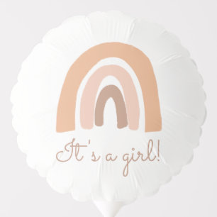 Cute Boho Pastel Rainbow Baby Shower It's A Girl Balloon