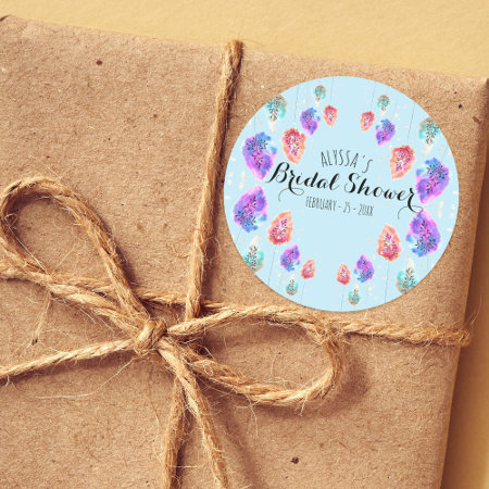 Cute Boho Pastel Watercolor Foliage Bridal Shower 