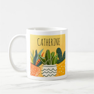 Cute Boho Potted Plants Personalized Plant Lover  Coffee Mug