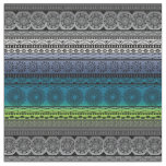 Cute Boho Print Fabric Blue Green Gradient