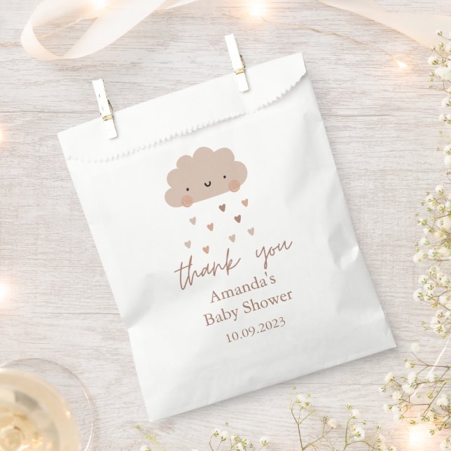 Cute Boho Rain Cloud Baby Shower  Favor Bag (Clipped)