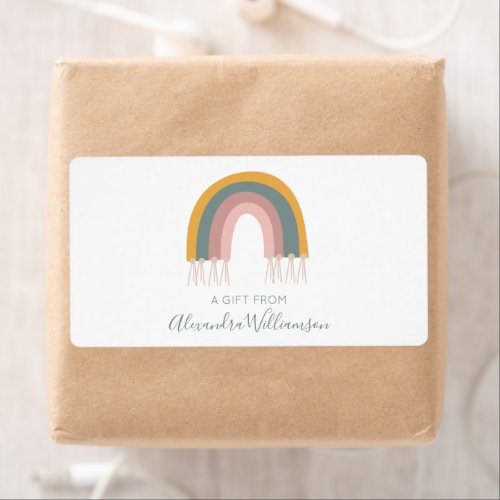 Cute Boho Rainbow A Gift From Personalized  Label
