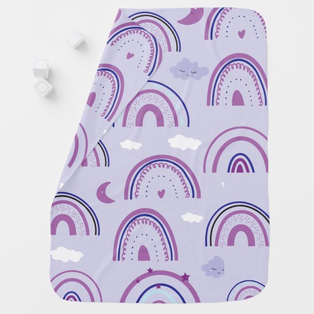 Cute Boho Rainbow Baby Blanket (In Situ)