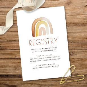 Cute Boho Rainbow Baby Shower Gift Enclosure Card