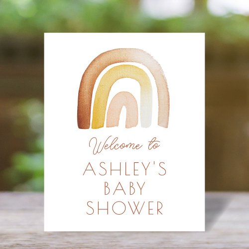 Cute Boho Rainbow Baby Shower Table Welcome Sign