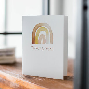 Cute Boho Rainbow Baby Shower Thank You Note Card
