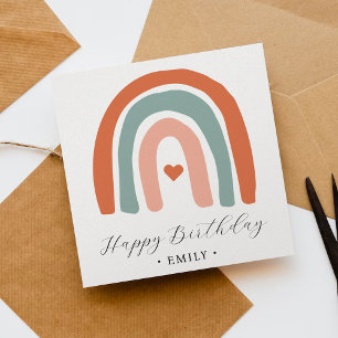 Cute Boho Rainbow Birthday Card