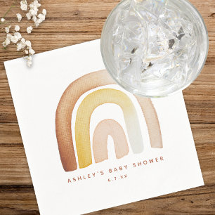 Cute Boho Rainbow Gender Neutral Baby Shower Napkins