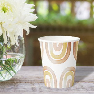 Cute Boho Rainbow Gender Neutral Baby Shower Paper Cups