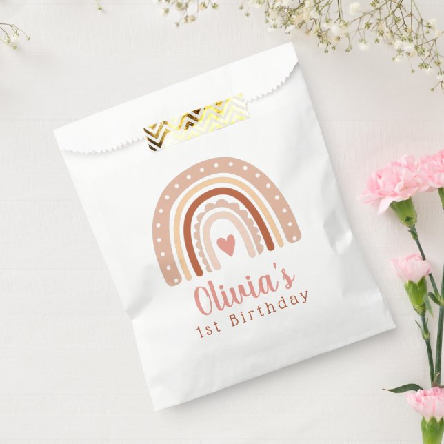 Cute Boho Rainbow Girls First Birthday   Favor Bag (Sealed)