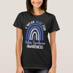 Cute Boho Rainbow I Wear Blue For Usher Syndrome A T-Shirt